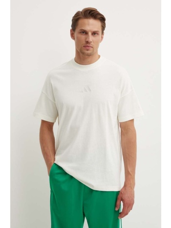 βαμβακερό μπλουζάκι adidas all szn ανδρικό, χρώμα μπεζ