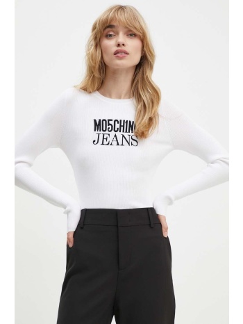 πουλόβερ moschino jeans χρώμα μπεζ, 0926.8205 83% βισκόζη