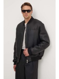 δερμάτινο μπουφάν διπλής όψης iro χρώμα: μαύρο, mp137mieko 100% δέρμα αρνιού