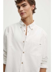 βαμβακερό πουκάμισο a.p.c. chemise mateo logo ανδρικό, χρώμα: άσπρο, cohah.h12599 100% βαμβάκι