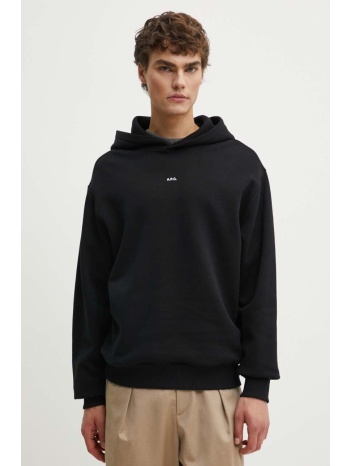 βαμβακερή μπλούζα a.p.c. hoodie boxy micro logo gots χρώμα