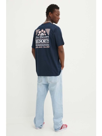 βαμβακερό μπλουζάκι vans ανδρικά, χρώμα ναυτικό μπλε 100%
