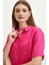 πουκάμισο από λινό medicine χρώμα: ροζ 100% λινάρι