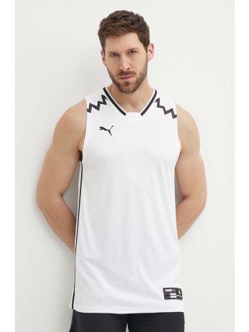 μπλουζάκι προπόνησης puma hoops team game χρώμα άσπρο