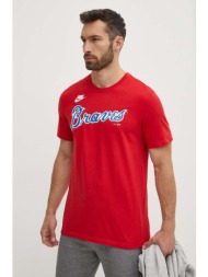 βαμβακερό μπλουζάκι nike atlanta braves ανδρικό, χρώμα: κόκκινο 100% βαμβάκι