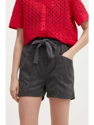 σορτς pepe jeans valle valle χρώμα: γκρι, pl801097 pl801097 55% lyocell, 45% βαμβάκι