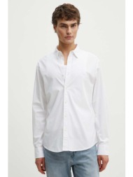 πουκάμισο levi`s χρώμα: άσπρο, 86625-0038 98% βαμβάκι, 2% σπαντέξ