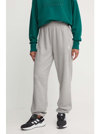 βαμβακερό παντελόνι adidas originals χρώμα γκρι, iy4988