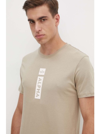 βαμβακερό μπλουζάκι alpha industries ανδρικό, χρώμα μπεζ