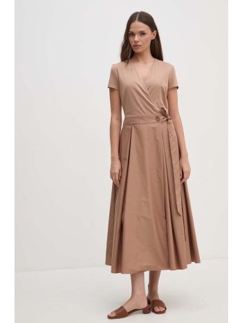 βαμβακερό φόρεμα sandro ferrone χρώμα μπεζ, sfs18xbdragusa