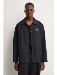 πουκάμισο μπουφάν a.p.c. blouson regis χρώμα: μαύρο, psajb.h02960 κύριο υλικό: 60% πολυεστέρας, 40% 