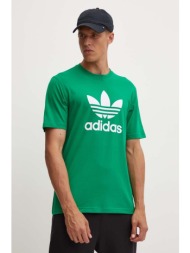 βαμβακερό μπλουζάκι adidas originals ανδρικό, χρώμα: πράσινο, ir8012 100% βαμβάκι