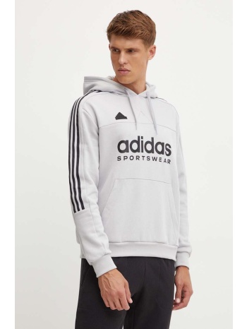 μπλούζα adidas tiro χρώμα γκρι, με κουκούλα, iw5939 κύριο