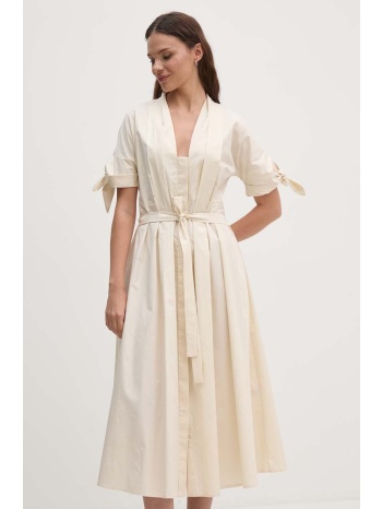 βαμβακερό φόρεμα sandro ferrone χρώμα μπεζ