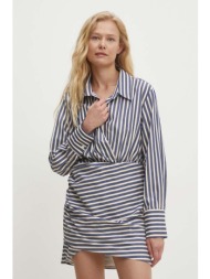 φόρεμα answear lab χρώμα: ναυτικό μπλε 55% βαμβάκι, 45% πολυεστέρας