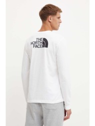 longsleeve the north face l/s easy tee χρώμα: άσπρο, nf0a8a6ffn41 60% βαμβάκι, 40% πολυεστέρας