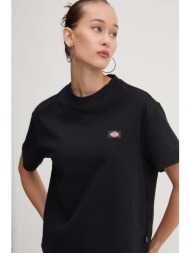 βαμβακερό μπλουζάκι dickies oakport γυναικείο, χρώμα: μαύρο, dk0a4y8l 100% βαμβάκι