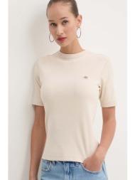 μπλουζάκι dickies marysville χρώμα: μπεζ, dk0a4yhd 94% βαμβάκι, 6% σπαντέξ