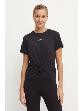 βαμβακερό μπλουζάκι dkny γυναικείο, χρώμα μαύρο, dp4t9994