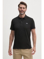 πόλο lacoste χρώμα: μαύρο, dh5522 57% βαμβάκι, 32% πολυεστέρας, 11% σπαντέξ
