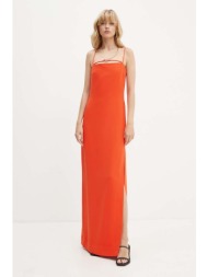 φόρεμα stine goya χρώμα: πορτοκαλί, sg5880 100% ανακυκλωμένος πολυεστέρας