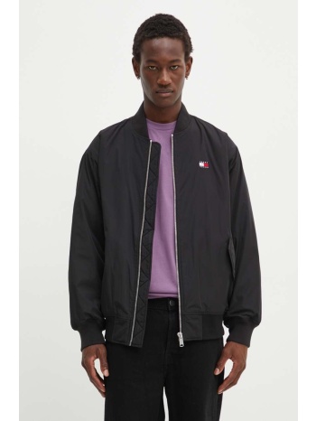 μπουφάν bomber tommy jeans ανδρικά, χρώμα μαύρο