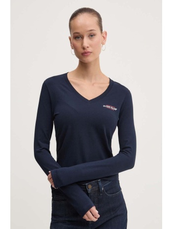 longsleeve guess jeans χρώμα ναυτικό μπλε, w4yi21 j1314