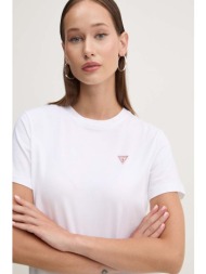 μπλουζάκι guess jeans χρώμα: άσπρο, w4yi10 j1314 95% βαμβάκι, 5% σπαντέξ