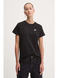 μπλουζάκι guess jeans χρώμα: μαύρο, w4yi10 j1314 95% βαμβάκι, 5% σπαντέξ