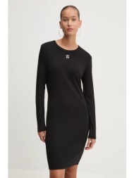 φόρεμα hugo χρώμα: μαύρο, 50518385 66% βαμβάκι, 29% ανακυκλωμένος πολυεστέρας, 5% σπαντέξ