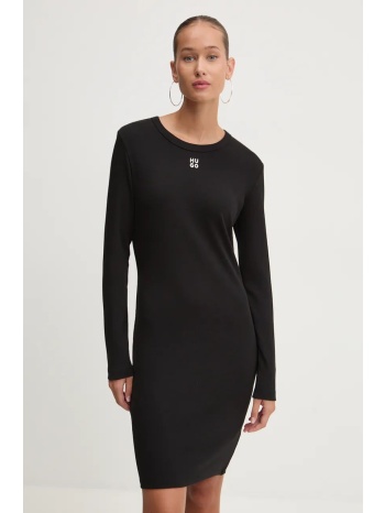 φόρεμα hugo χρώμα μαύρο, 50518385 66% βαμβάκι, 29%