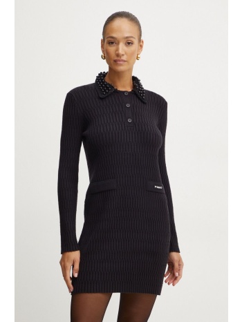 φόρεμα από μείγμα μαλλιού pinko χρώμα μαύρο, 104360 a27j