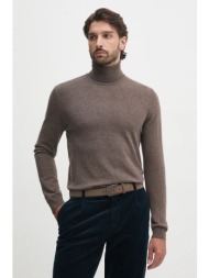 μάλλινο πουλόβερ united colors of benetton ανδρικό, χρώμα: καφέ, 1002u2180 100% παρθένο μαλλί
