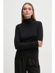 μάλλινο πουλόβερ united colors of benetton γυναικείο, χρώμα: μαύρο, 1002d2348 100% μαλλί