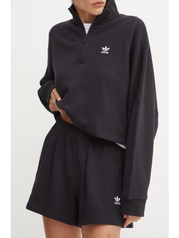 βαμβακερό σορτσάκι adidas originals χρώμα μαύρο, iy7343