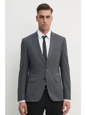 μάλλινο σακάκι boss χρώμα γκρι, 50469171 κύριο υλικό 100%