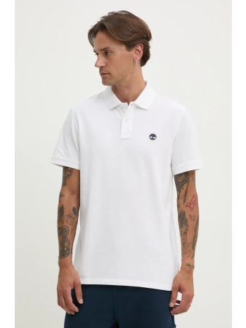 βαμβακερό μπλουζάκι πόλο timberland χρώμα άσπρο