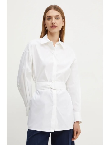 πουκάμισο liviana conti χρώμα άσπρο, l4wk20 64% βαμβάκι