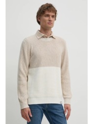βαμβακερό πουλόβερ pepe jeans costello χρώμα: μπεζ, pm702452 100% βαμβάκι