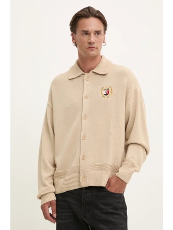 ζακέτα από μίγμα μαλλιού tommy jeans χρώμα μπεζ