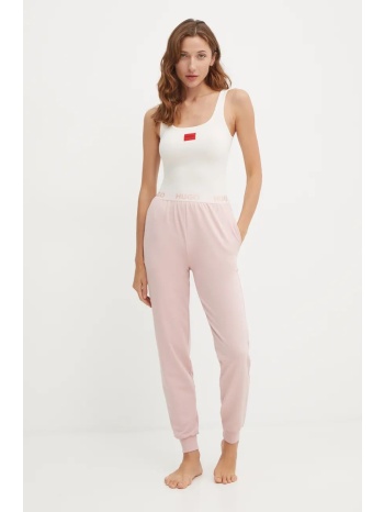 παντελόνι lounge hugo χρώμα ροζ, 50520499 κύριο υλικό 66%