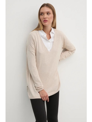 πουλόβερ με προσθήκη μαλλιού pepe jeans isela v-neck