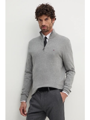βαμβακερό πουλόβερ tommy hilfiger χρώμα γκρι, mw0mw37331