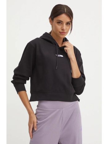 μπλούζα the north face essential crop hoodie χρώμα μαύρο