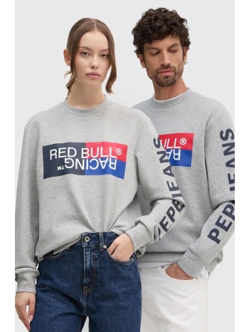 μπλούζα red bull racing x pepe jeans χρώμα γκρι, ru580007