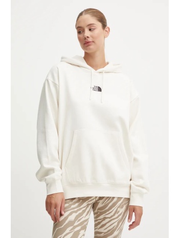 μπλούζα the north face essential hoodie χρώμα μπεζ, με