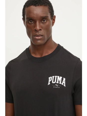 βαμβακερό μπλουζάκι puma ανδρικό, χρώμα μαύρο, 681792