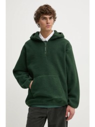 φλις μπουφάν levi`s χρώμα: πράσινο, με κουκούλα, a8611 100% πολυεστέρας