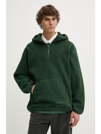 φλις μπουφάν levi`s χρώμα πράσινο, με κουκούλα, a8611 100%