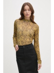 longsleeve sisley χρώμα: κίτρινο, 34ggl200r 100% πολυεστέρας